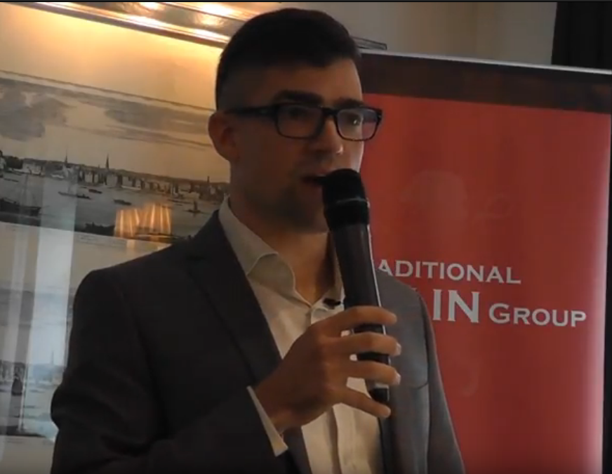 Martin Sellner, Leader of Austrian Generation Identity (Identitäre Bewegung Österreichs) Traditional Britain Conference 2017