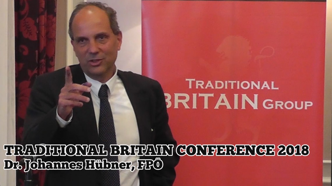 Dr. Johannes Hübner, FPÖ. Traditional Britain Conference, 2018
